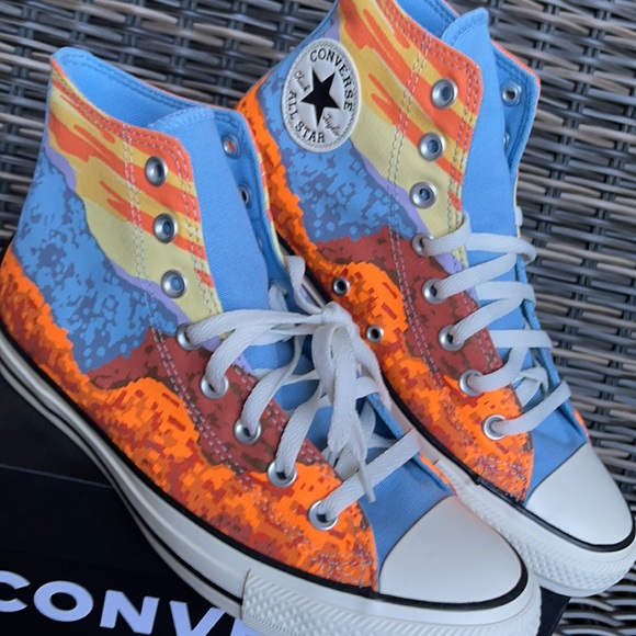 Converse Ctas Hi Magma Orange/Sea MENS - Picture 9 of 16